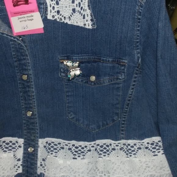 166 jeaniemade size large jean tunic - Picture 2 of 3